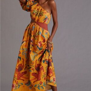 Farm Rio Floral One-Shoulder Dress